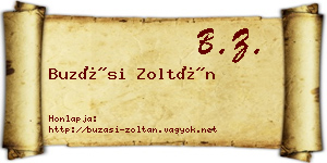 Buzási Zoltán névjegykártya
